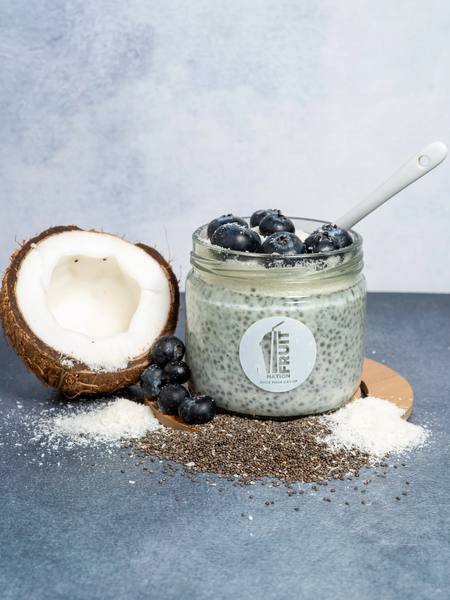 Chia pudding food photography — healthy lifestyle brand content, West Lafayette